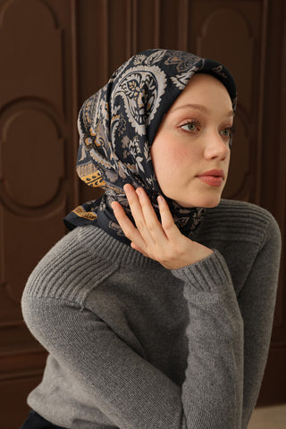 Velora Eşarp Shawl Pattern Siyah - Velora Eşarp - | Silk Home