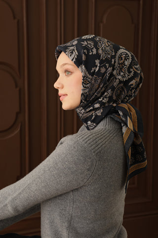 Velora Eşarp Shawl Pattern Siyah - Velora Eşarp - | Silk Home