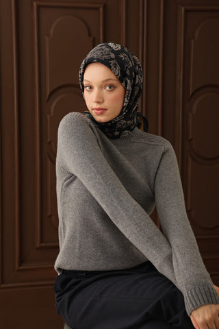 Velora Eşarp Shawl Pattern Siyah - Velora Eşarp - | Silk Home