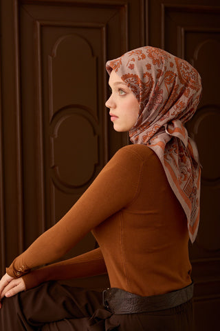 Velora Eşarp Shawl Pattern Turuncu