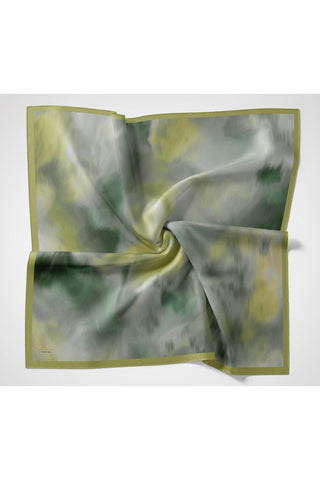 Viscose Velora Scarf, Four Seasons Kilim Pattern, Light Gray, 90x90 cm 