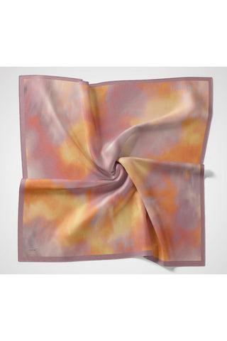 Viscose Velora Scarf, Four Seasons Kilim Pattern, Light Gray, 90x90 cm 