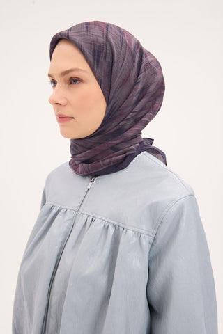 Viscose Velora Scarf, Four Seasons Kilim Pattern, Light Gray, 90x90 cm 