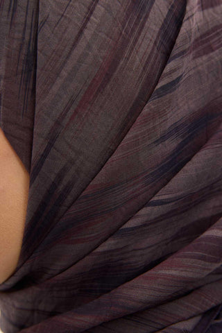 Viscose Velora Scarf, Four Seasons Kilim Pattern, Light Gray, 90x90 cm 