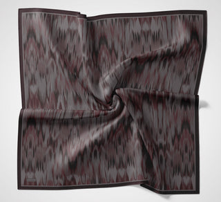 Viscose Velora Scarf, Four Seasons Kilim Pattern, Light Gray, 90x90 cm 