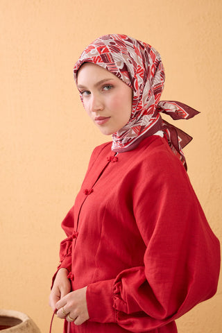 Velora Eşarp Vintage Paisley Bordo