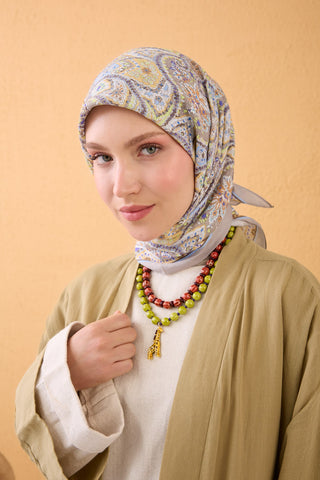 Velora Scarf Vintage Paisley Silver