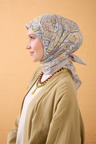 Velora Scarf Vintage Paisley Silver