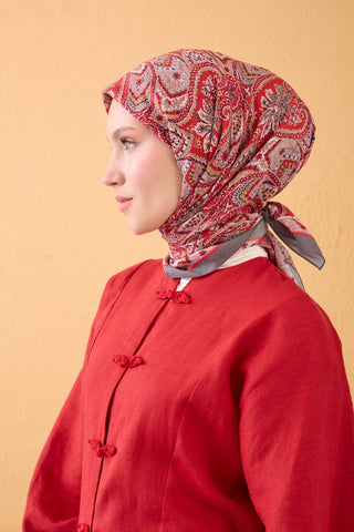 Velora Scarf Vintage Paisley Red