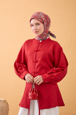 Velora Scarf Vintage Paisley Red