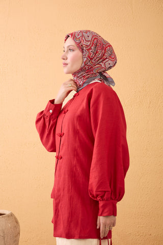 Velora Scarf Vintage Paisley Red