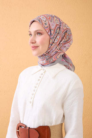Velora Scarf Vintage Paisley Dark Grey
