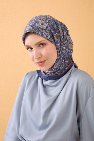 Velora Scarf Vintage Paisley Navy Blue