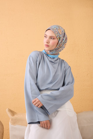 Velora Scarf Vintage Paisley Blue