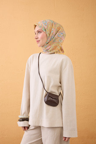 Velora Eşarp Vintage Пейсли Желтый