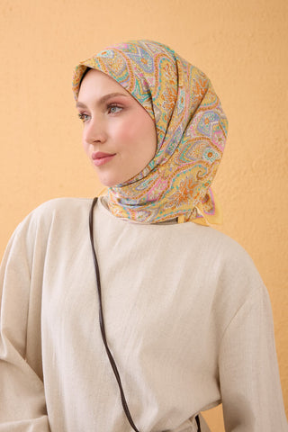 Velora Eşarp Vintage Пейсли Желтый
