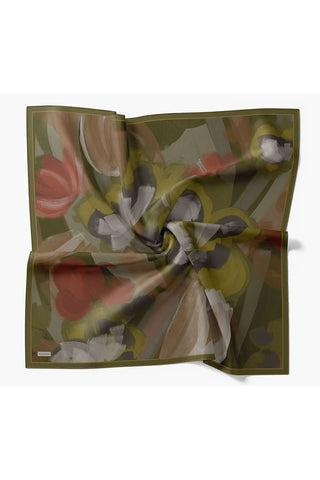 Velora Eşarp Watercolor Asker Yeşili - Velora Eşarp - | Silk Home