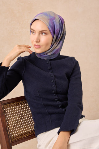 Velora Eşarp Watercolor Eflatun - Velora Eşarp - | Silk Home