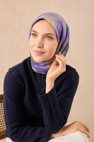 Velora Eşarp Watercolor Eflatun - Velora Eşarp - | Silk Home