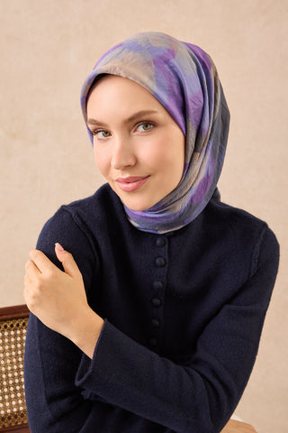 Velora Eşarp Watercolor Eflatun - Velora Eşarp - | Silk Home