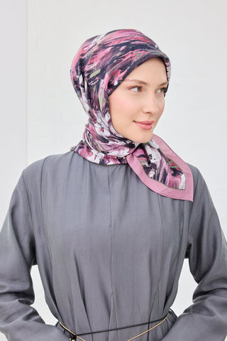 Velora Eşarp Watercolor Flower Gül Kurusu - Velora Eşarp - | Silk Home