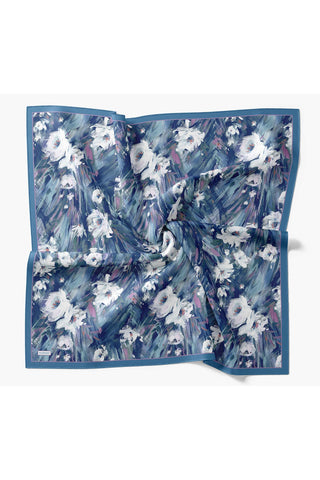 Velora Eşarp Watercolor Flower İndigo - Velora Eşarp - | Silk Home