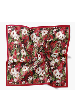 Velora Eşarp Watercolor Flower Kırmızı - Velora Eşarp - | Silk Home
