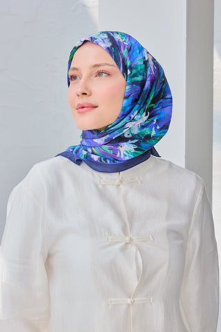 Velora Eşarp Watercolor Flower Mor - Velora Eşarp - | Silk Home