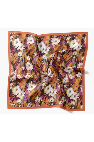 Velora Eşarp Watercolor Flower Turuncu - Velora Eşarp - | Silk Home
