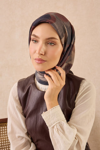 Velora Eşarp Watercolor Füme - Velora Eşarp - | Silk Home