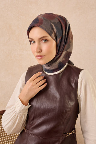 Velora Eşarp Watercolor Füme - Velora Eşarp - | Silk Home