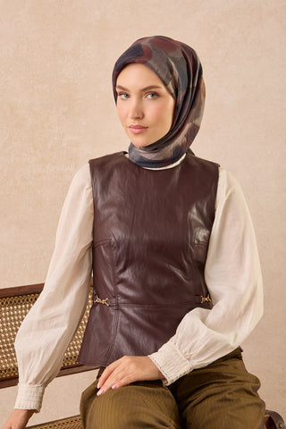 Velora Eşarp Watercolor Füme - Velora Eşarp - | Silk Home