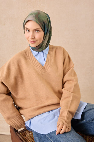 Velora Eşarp Watercolor Koyu Yeşil - Velora Eşarp - | Silk Home