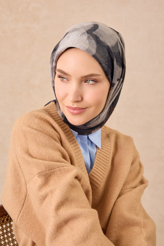 Velora Eşarp Watercolor Lacivert - Velora Eşarp - | Silk Home