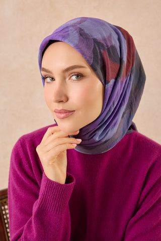 Velora Eşarp Watercolor Lacivert - Velora Eşarp - | Silk Home