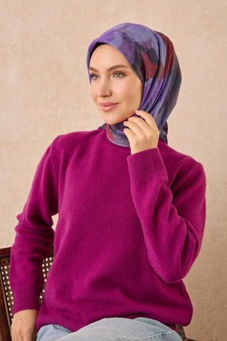 Velora Eşarp Watercolor Lacivert - Velora Eşarp - | Silk Home