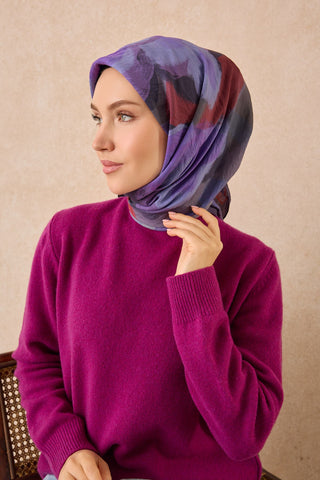 Velora Eşarp Watercolor Lacivert - Velora Eşarp - | Silk Home