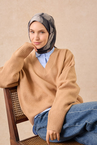 Velora Eşarp Watercolor Lacivert - Velora Eşarp - | Silk Home