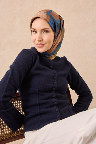 Velora Eşarp Watercolor Mavi - Velora Eşarp - | Silk Home