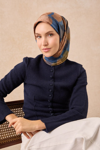 Velora Eşarp Watercolor Mavi - Velora Eşarp - | Silk Home