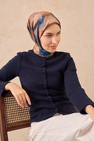 Velora Eşarp Watercolor Mavi - Velora Eşarp - | Silk Home