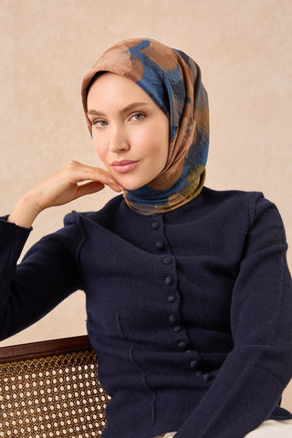 Velora Eşarp Watercolor Mavi - Velora Eşarp - | Silk Home