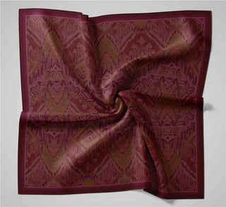 Viskon Velora Eşarp Dört Mevsim Karma Desen Vişne 90X90 - Velora Eşarp - | Silk Home