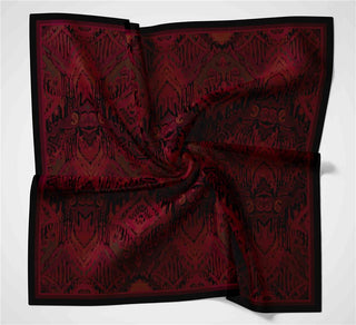 Viskon Velora Eşarp Dört Mevsim Karma Desen Bordo 90X90