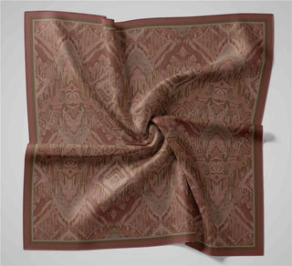 Viskon Velora Eşarp Dört Mevsim Karma Desen Tarçın 90X90 - Velora Eşarp - | Silk Home