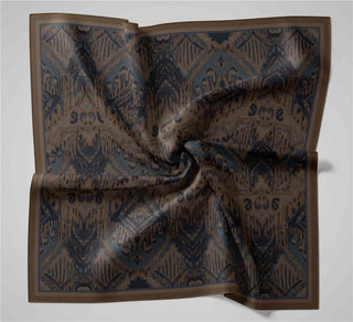 Viskon Velora Eşarp Dört Mevsim Karma Desen Kahve 90X90 - Velora Eşarp - | Silk Home