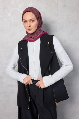 Viskon Velora Eşarp Dört Mevsim Yonca Desen Magenta 90X90