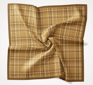 Viskon Velora Eşarp Dört Mevsim Ekose Desen Hardal 90X90 - Velora Eşarp - | Silk Home