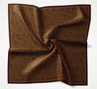 Viskon Velora Eşarp Dört Mevsim Labirent Desen Taba 90X90 - Velora Eşarp - | Silk Home