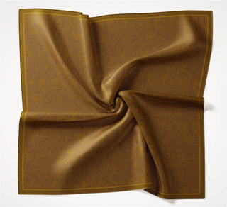 Viskon Velora Eşarp Dört Mevsim Labirent Desen Yağ Yeşili 90X90 - Velora Eşarp - | Silk Home
